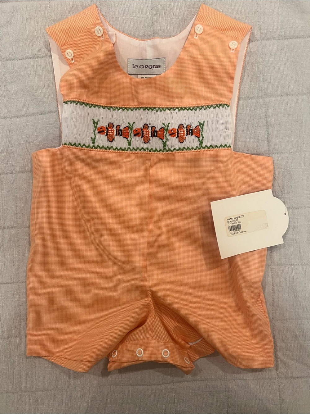 Le Cirque Orange Smocked Baby Romper
